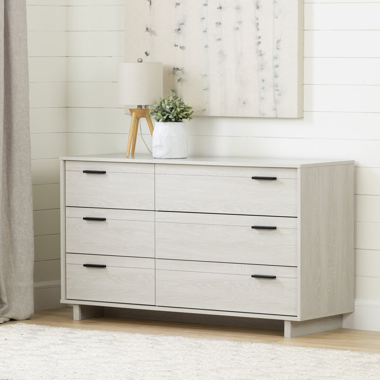 South Shore Fynn 6 Drawer Double Dresser Winter Oak